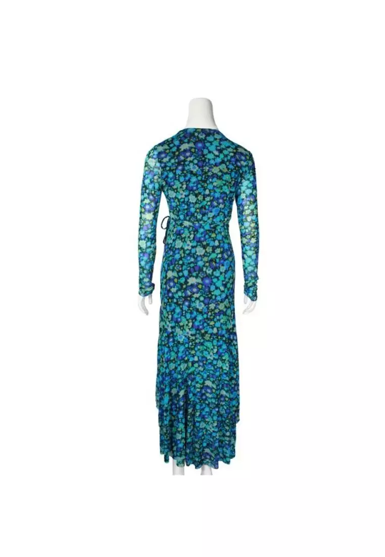 Ganni blue cheap floral dress