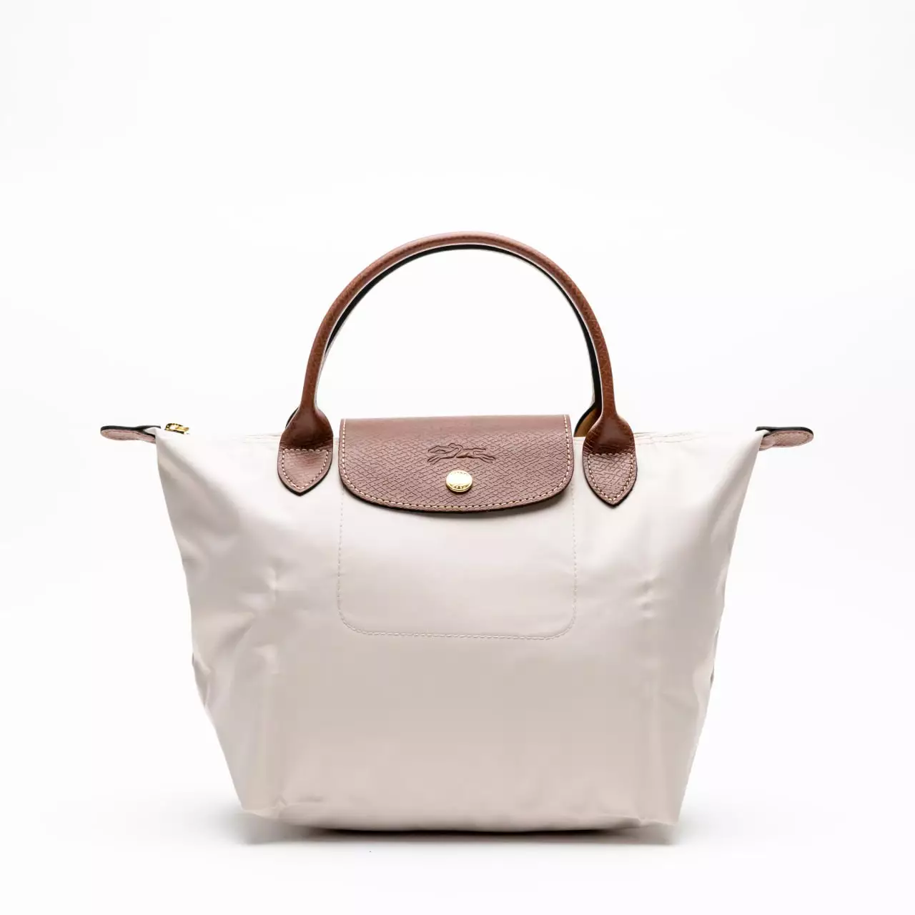 Le Pliage Original Small Top Handle Bag Paper Beige