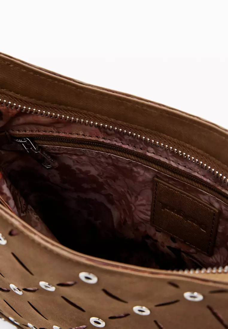 Medium cut-out faux leather bag