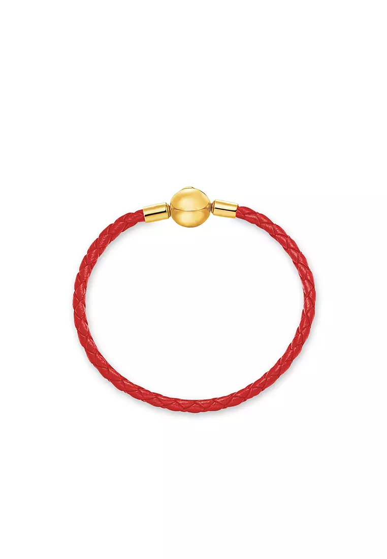 紅色皮革手链 L4 (3MM)