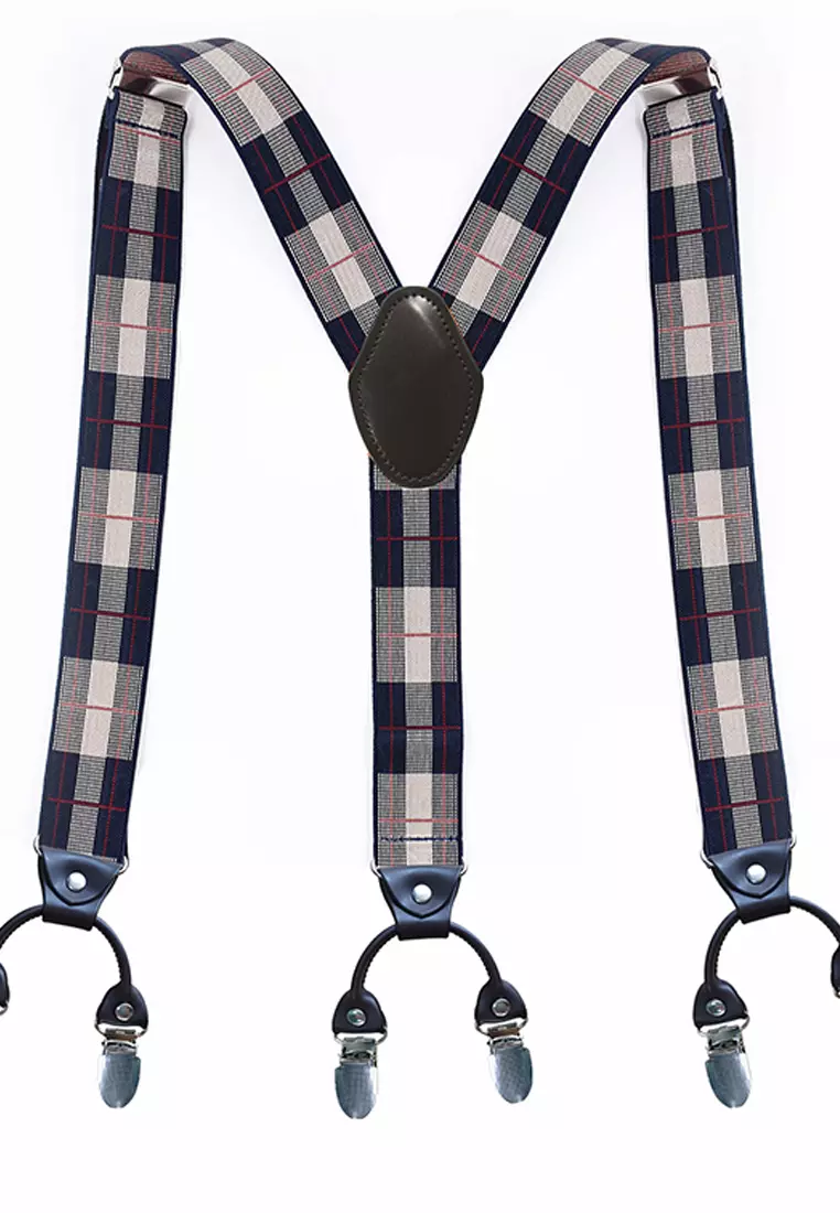 ICObuty Men's Y-Shape Suspenders 6 Pack - Adjustable Elastic Solid Color (Kelly Green, Medium)