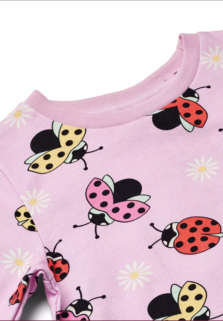 Long-sleeved top with ladybirds
