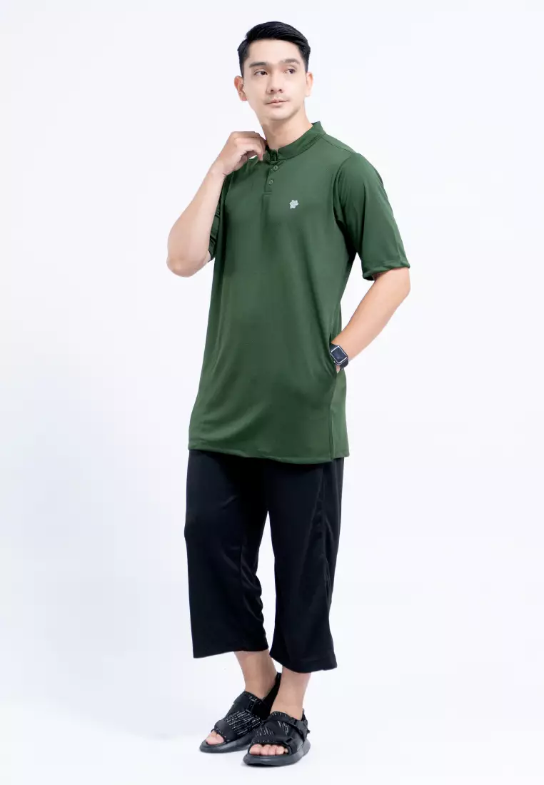 Tiento Naufal Baju Koko 3in1 Kurta Pria Dewasa Muslim Kerah Ciangi Casual Kerja Dry Fit Olahraga Ibadah Salat Lengan Pendek Ramadhan