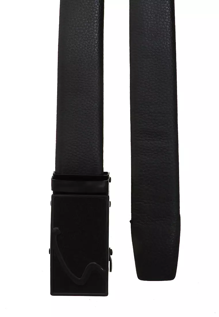 Hazel Gesper Belt Ikat Pinggang Pria Sabuk Casual Elegan Material Leather Kulit ORIGINAL - Black