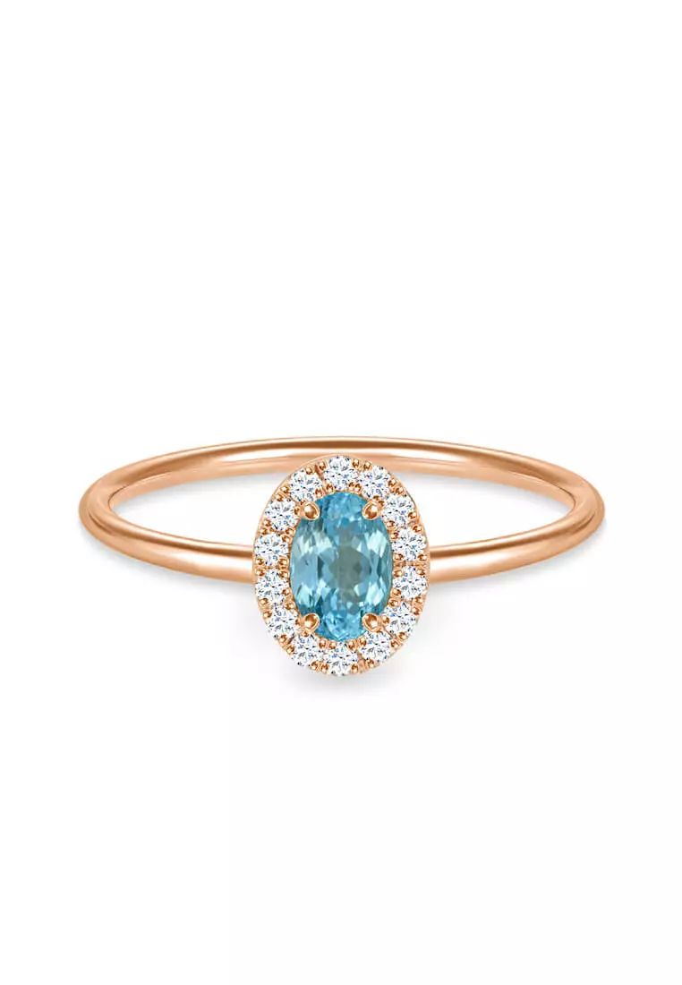 Buy Aquae Jewels Ring Princess 18K Gold And Diamonds White Gold