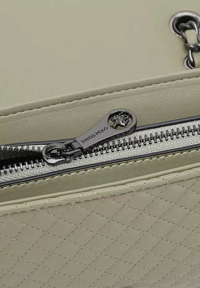 Quilted Sling Bag / Crossbody Bag - Green