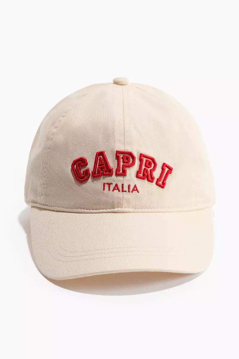 Embroidered-motif twill cap