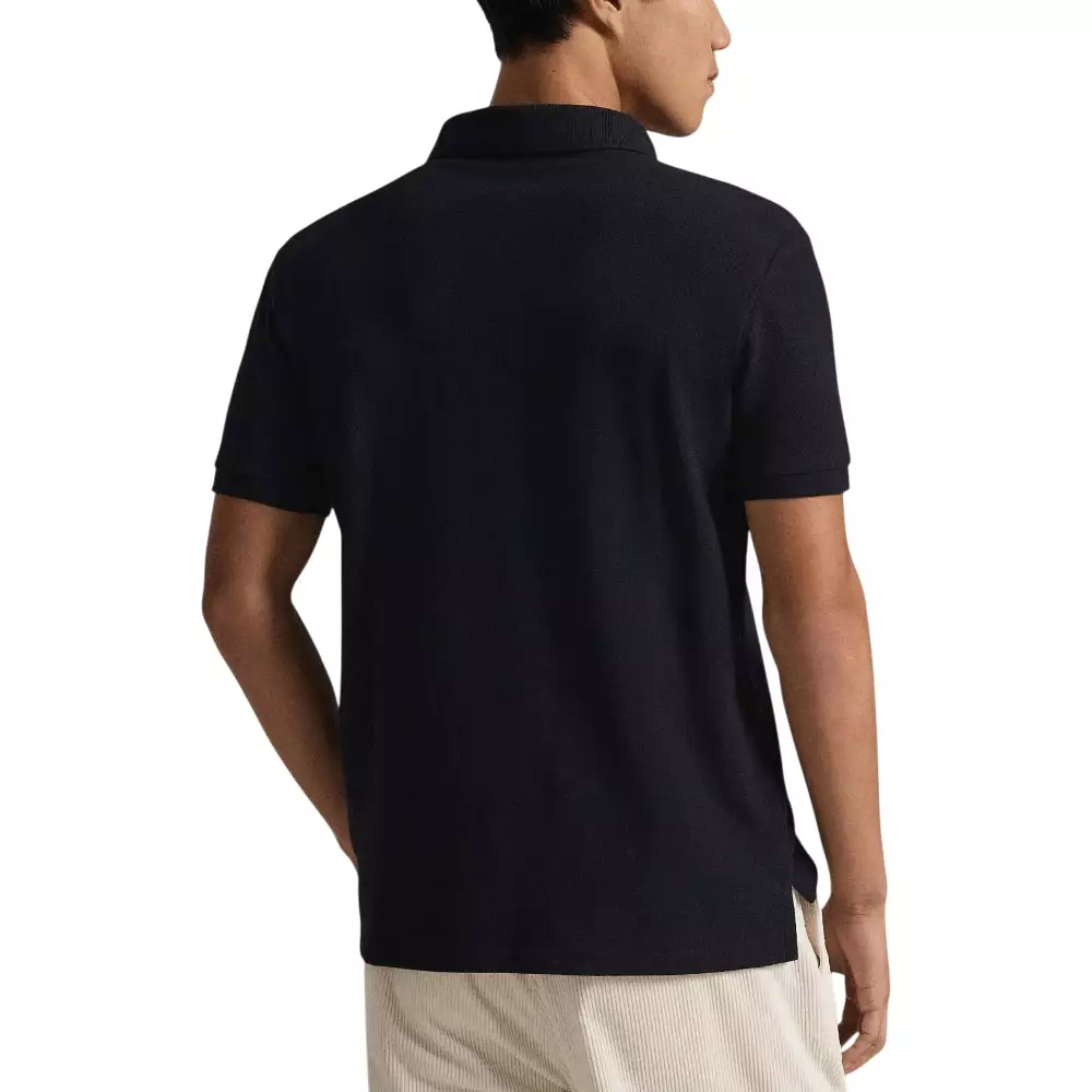Custom Slim Fit Horseshoe Polo Shirt Black