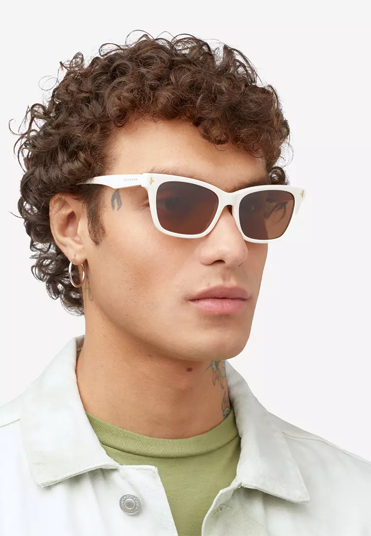 HAWKERS POLARIZED COTTON Brown MAZE Sunglasses for Men and Women, Unisex. UV400 Protection. Official Product designed in Spain