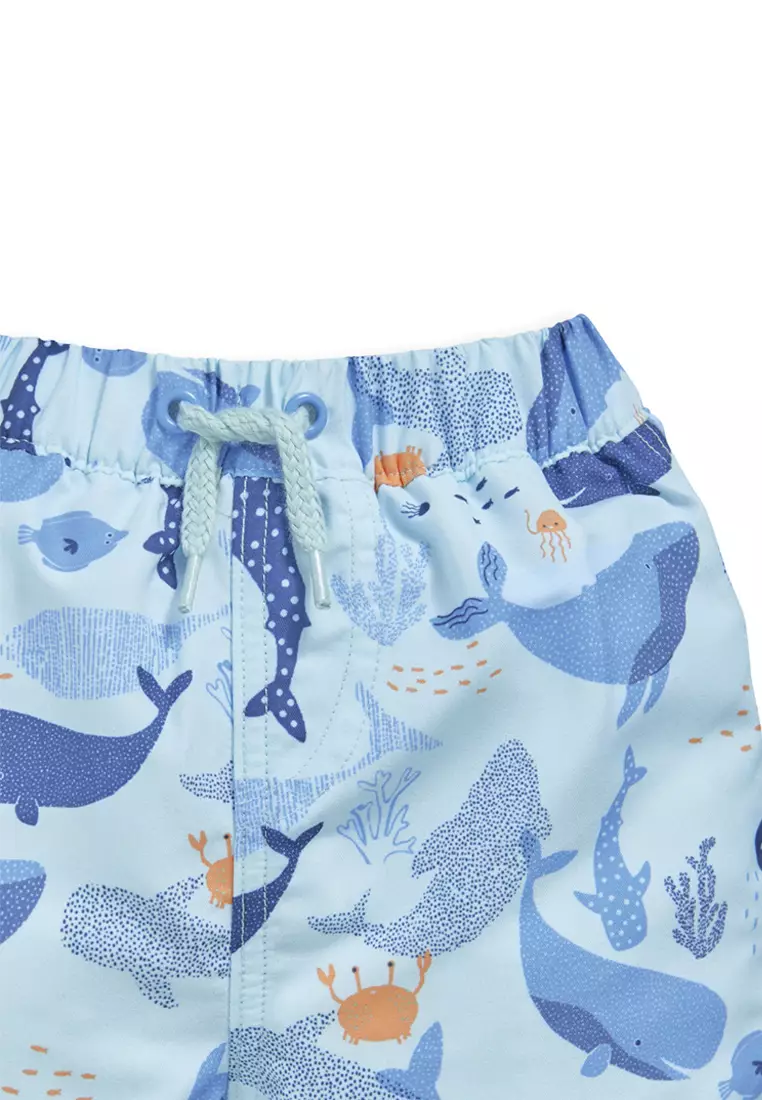 Whale Swimwear Board Shorts for Baby Boys