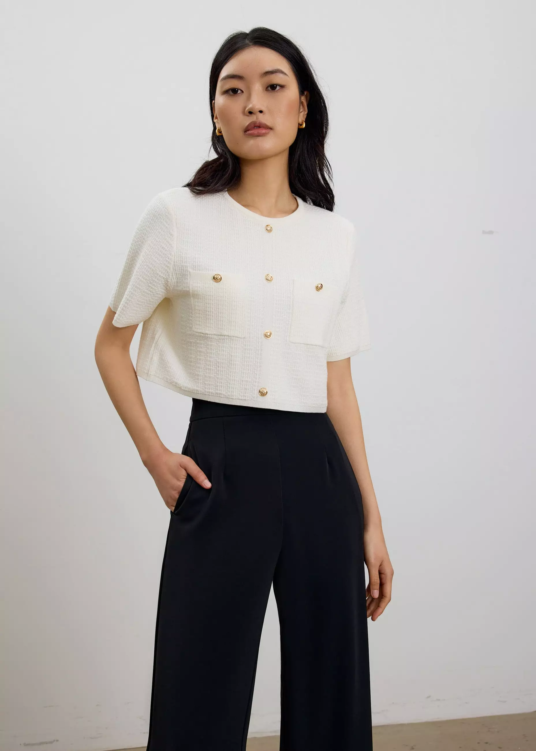 Atasan Wanita - Yoko Boxy Textured Knit Top