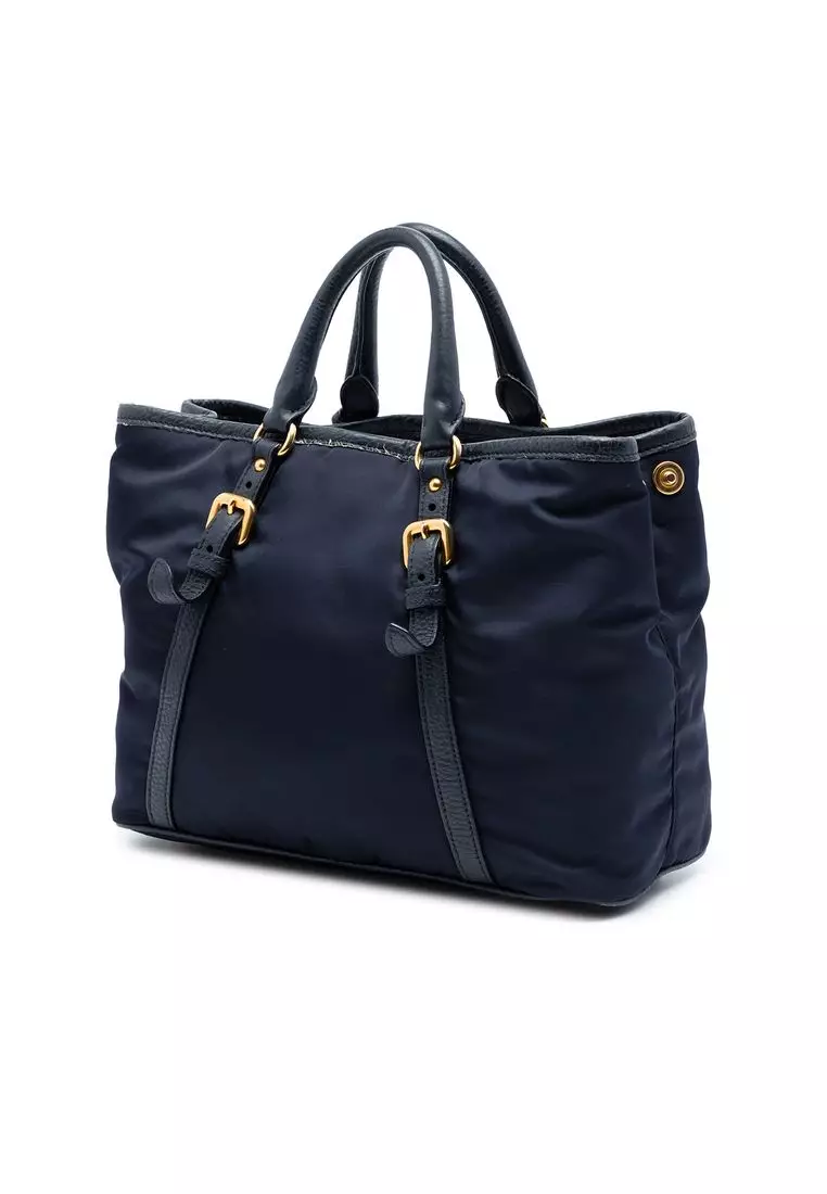 Pre-Loved Prada Vitello Daino Trimmed Tessuto Satchel