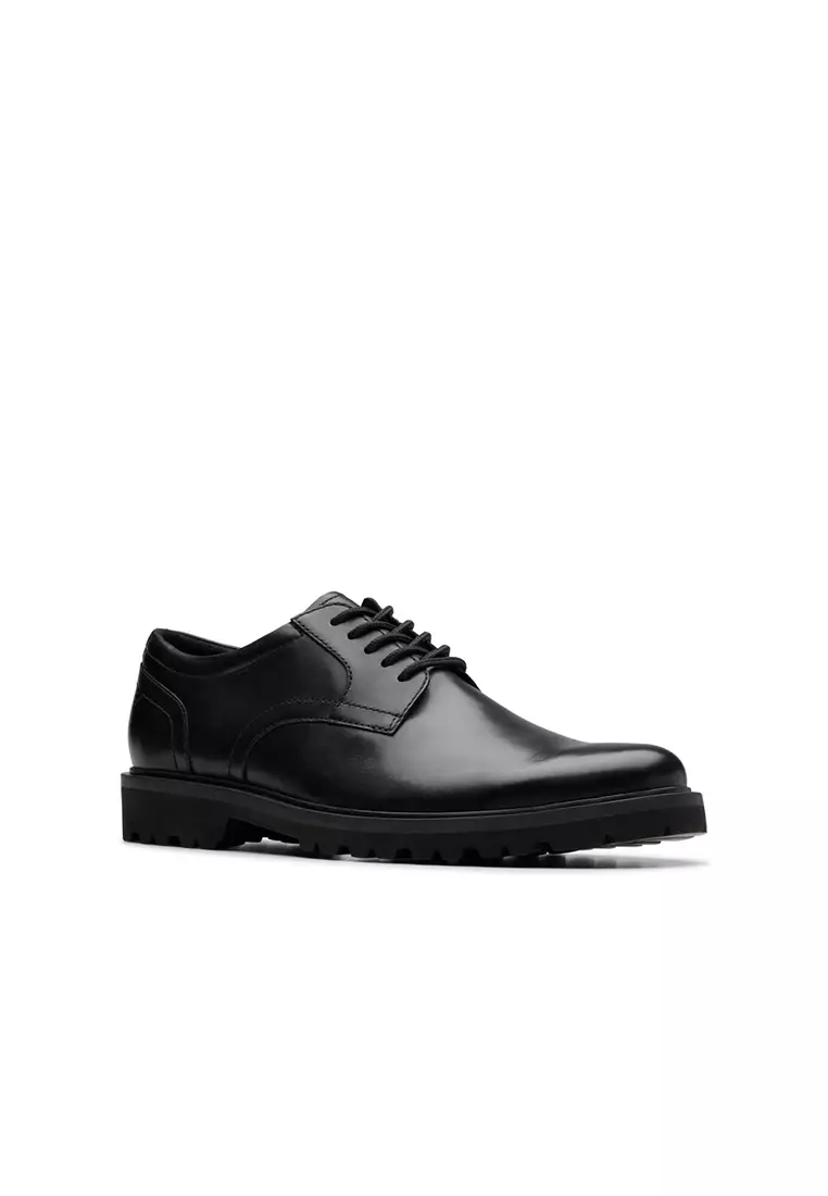 Mens Berwick Lace Derby Shoes - Black Leather