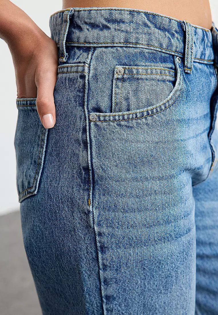 Cotton High Waist Jeans