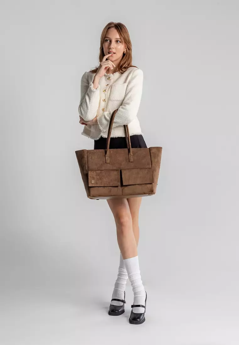 Aure Tote Suede - Espresso