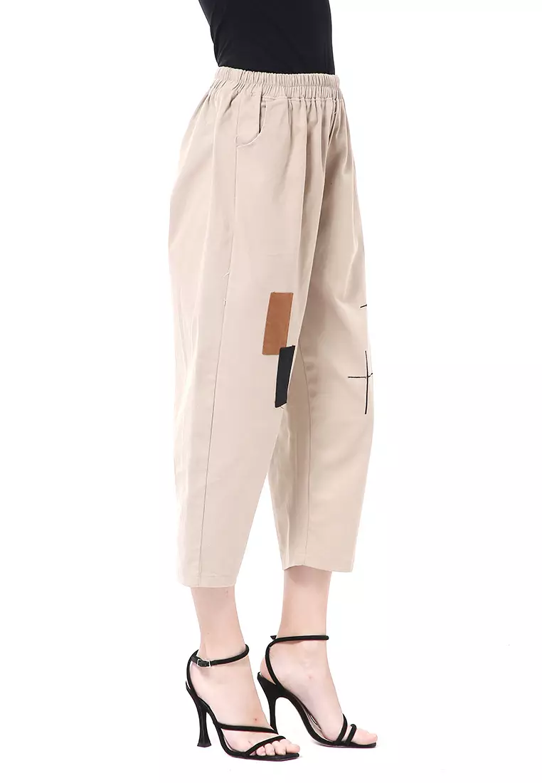 Stella Celana Panjang Wanita Casual Long Pants Korean Style Material Cotton Twill ORIGINAL - Cream
