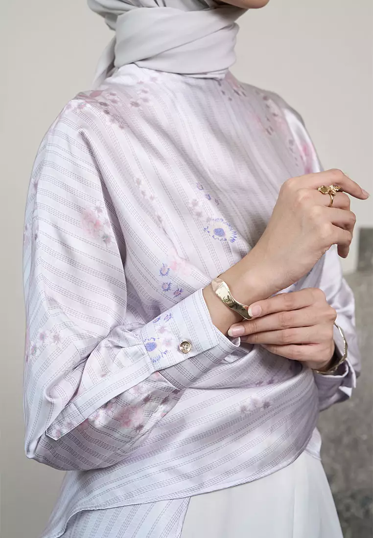 Kami Nasya Wrap Top Silver Pink