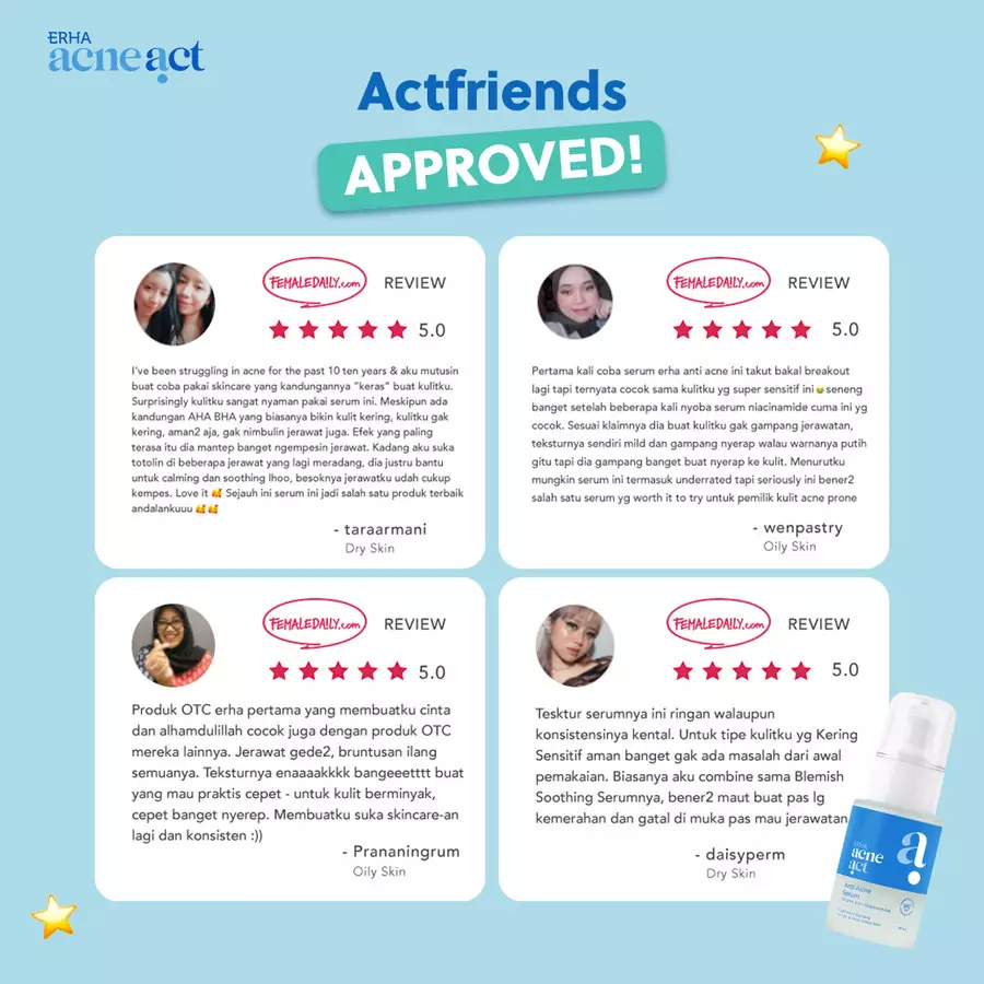 ERHA Acneact Anti Acne Serum 30ml - Serum Kulit Minyak dan Jerawat | Salicylic Acid | Niacinamide