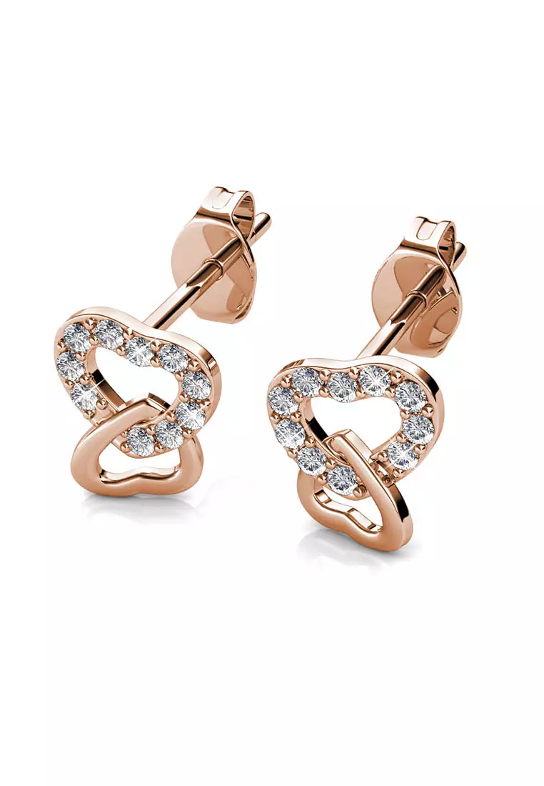 Gentle Love Earring Rose Gold - Anting Crystal by Her Jewellery