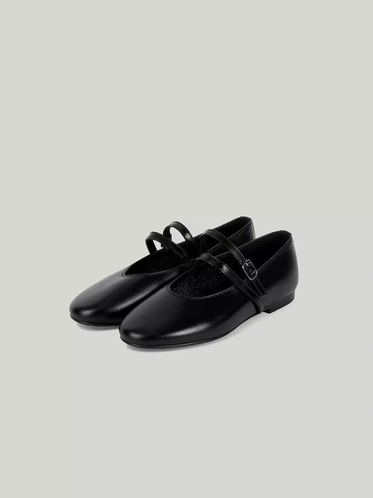 DOUBLE STRAP FLATS soft black
