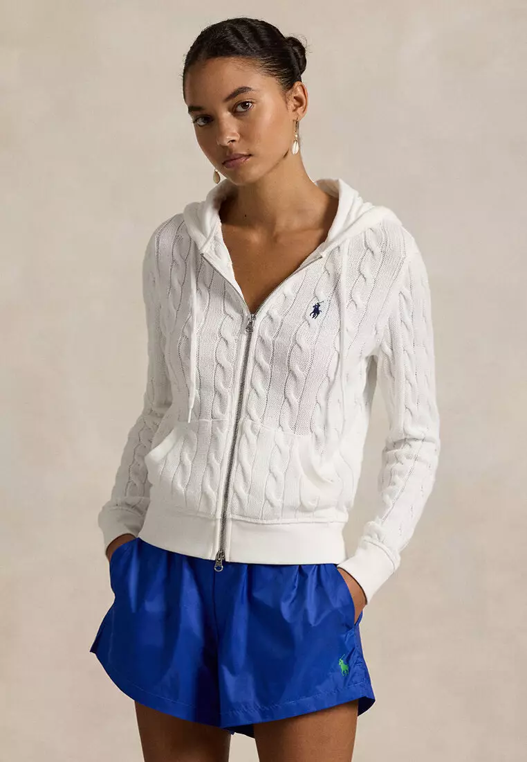 Buy Polo Ralph Lauren Cable-Knit Cotton Full-Zip Hoodie 2026