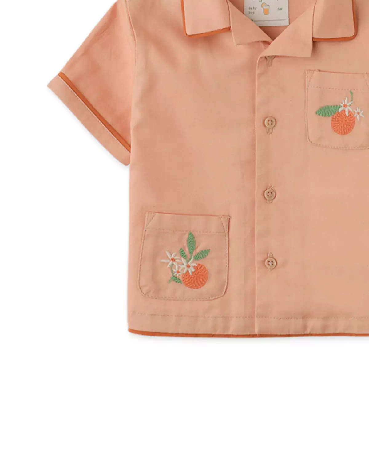 Gingersnaps Baby Amalfi Crush Woven Btndown Orange - Kemeja Bayi Laki (Orange)