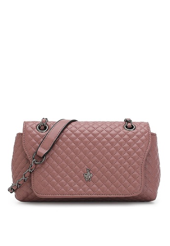 Swiss Polo pink Quilted Chain Sling Bag 000C6AC28D47B3GS_1