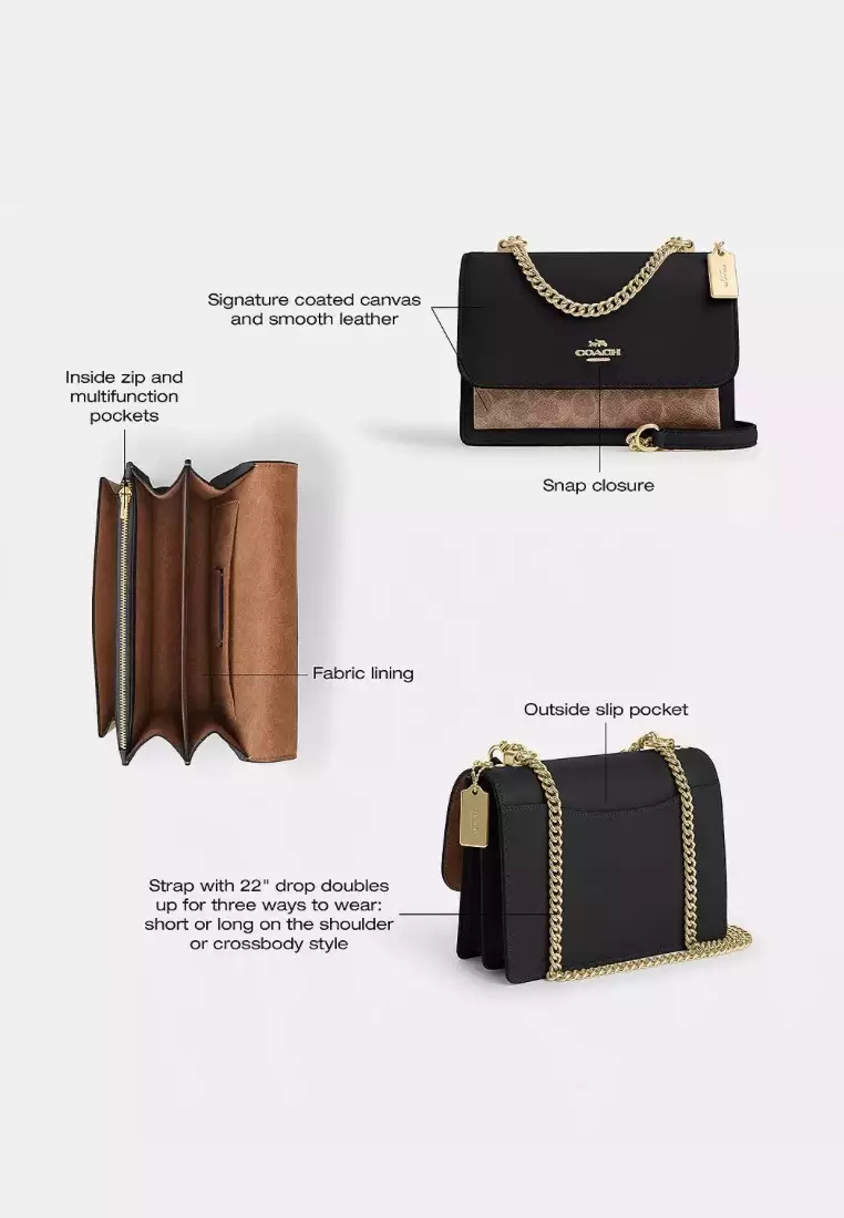 Klare Crossbody Bag in Signature Canvas Silver Sand Taupe