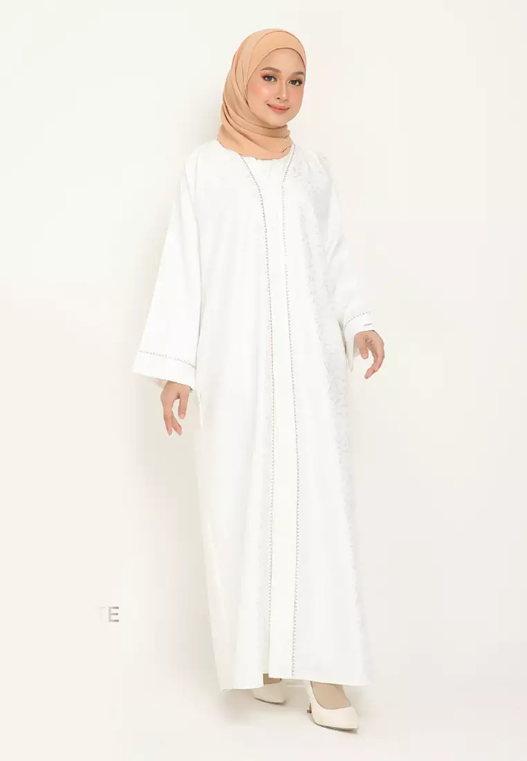 Buy Imaan Boutique Inara Abaya Pure White Online ZALORA Malaysia