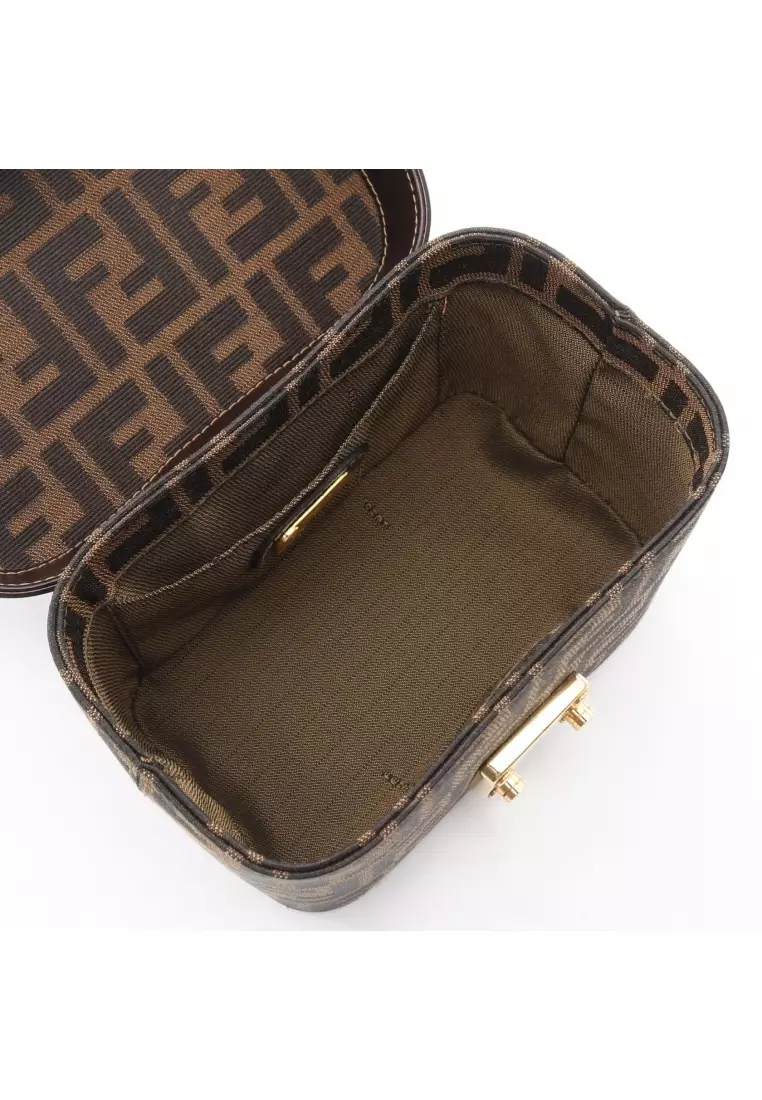 Buy Fendi Pre-Loved Fendi Zucca vanity bag Handbag canvas leather