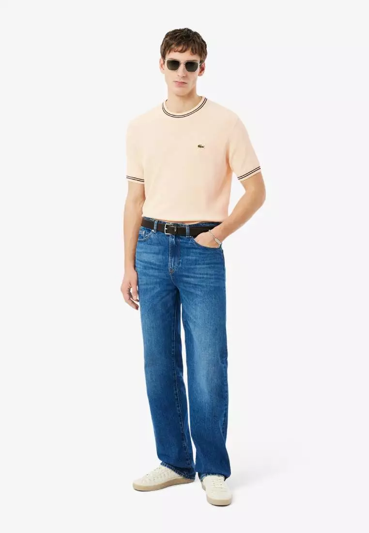 Classic Fit Stripe Detail Knit T-Shirt