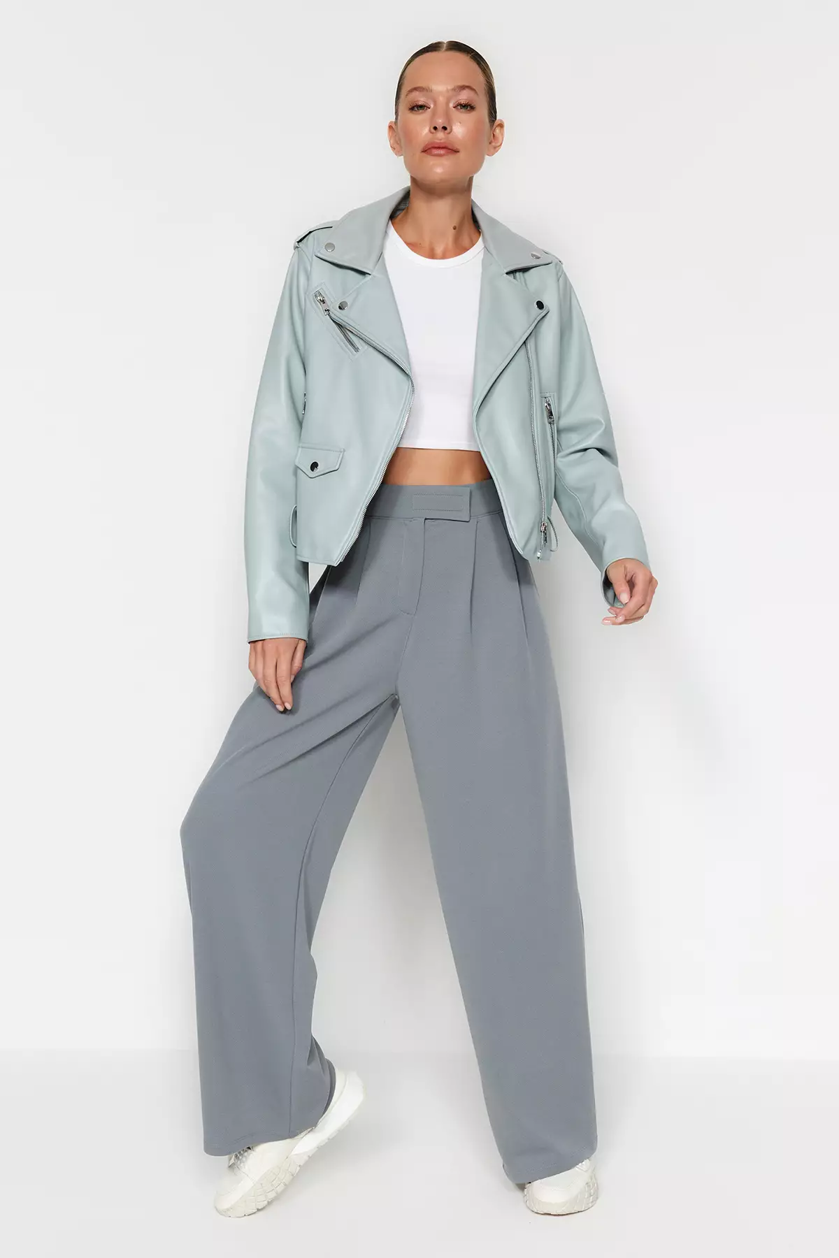High Waist Wide Leg Trousers