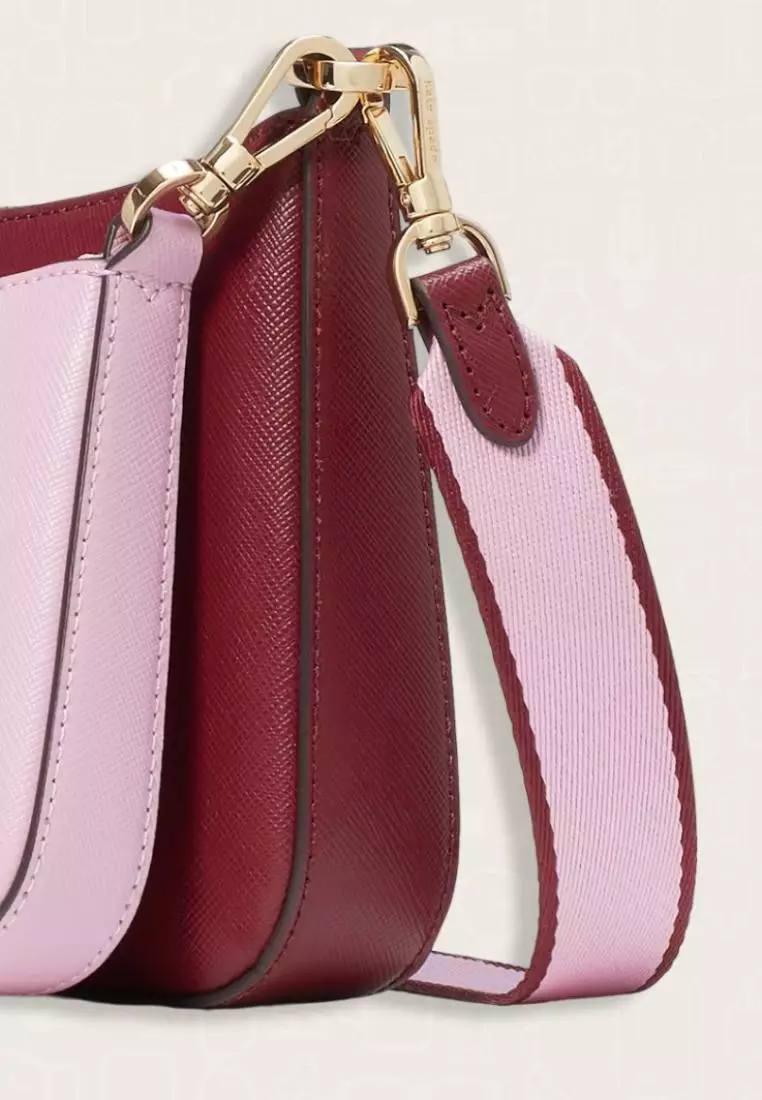Kate Spade Duet Colorblock Saffiano Leather Crossbody Blackberry Preserves Multi
