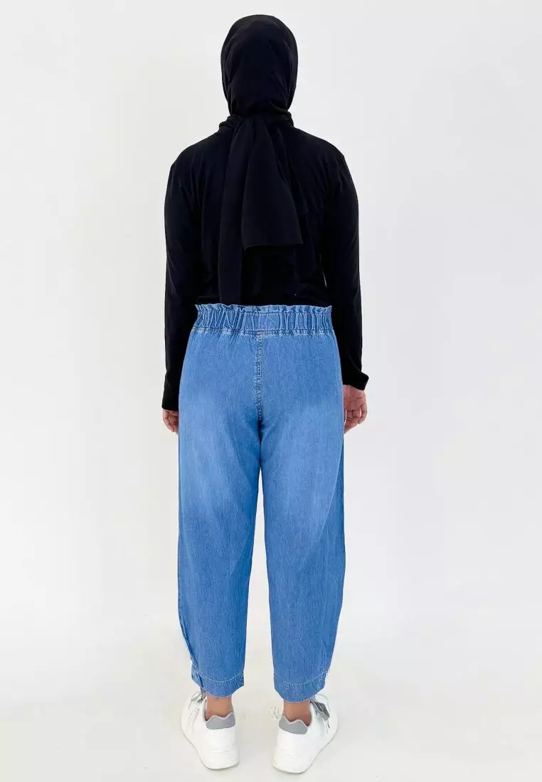 Zia Baggy Pants (Celana Panjang Denim) Light Blue