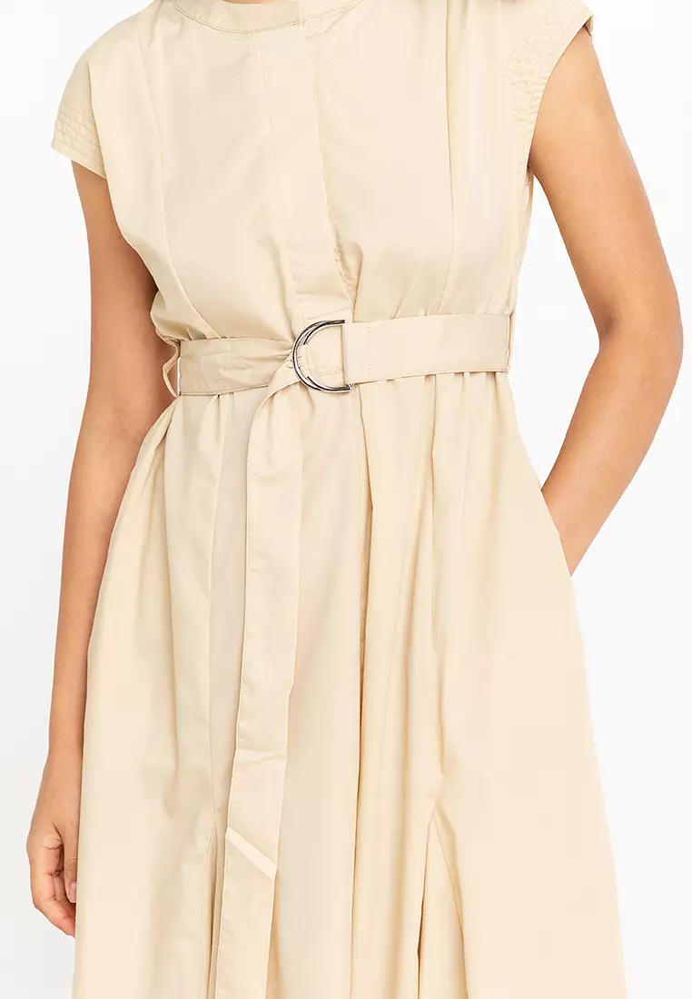 Celavie French Sleeves Belted Dress