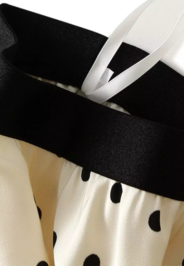 Polka Dot Silk Satin Skirt AF9830-1