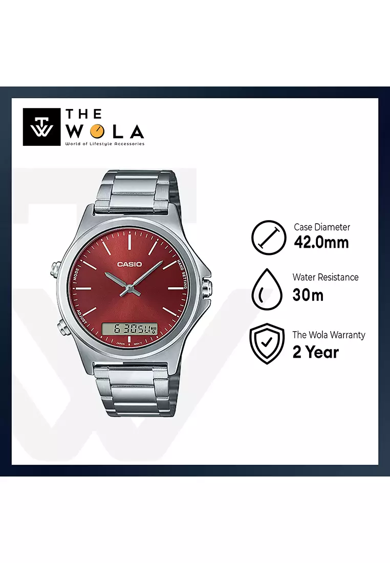 Men's Analog Watch MTP-VC01D-5E Brown dial with Stainless Steel Watch