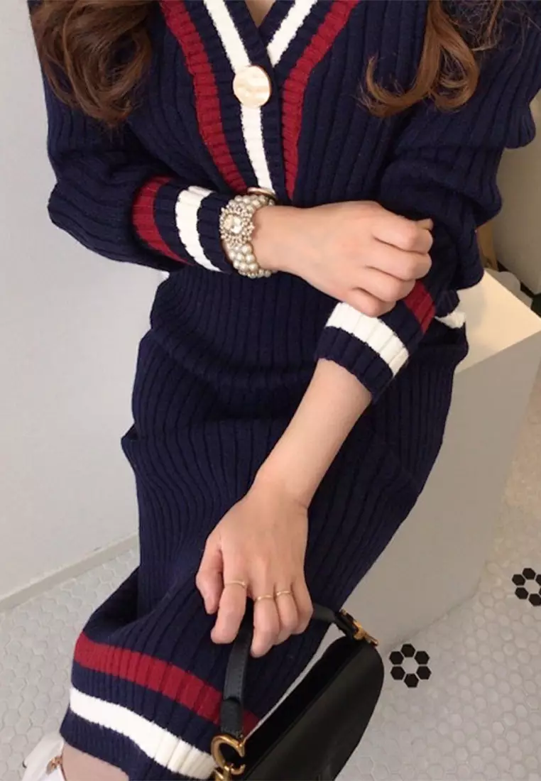 Fashionable Knit Cardigan Set SED888028GT549