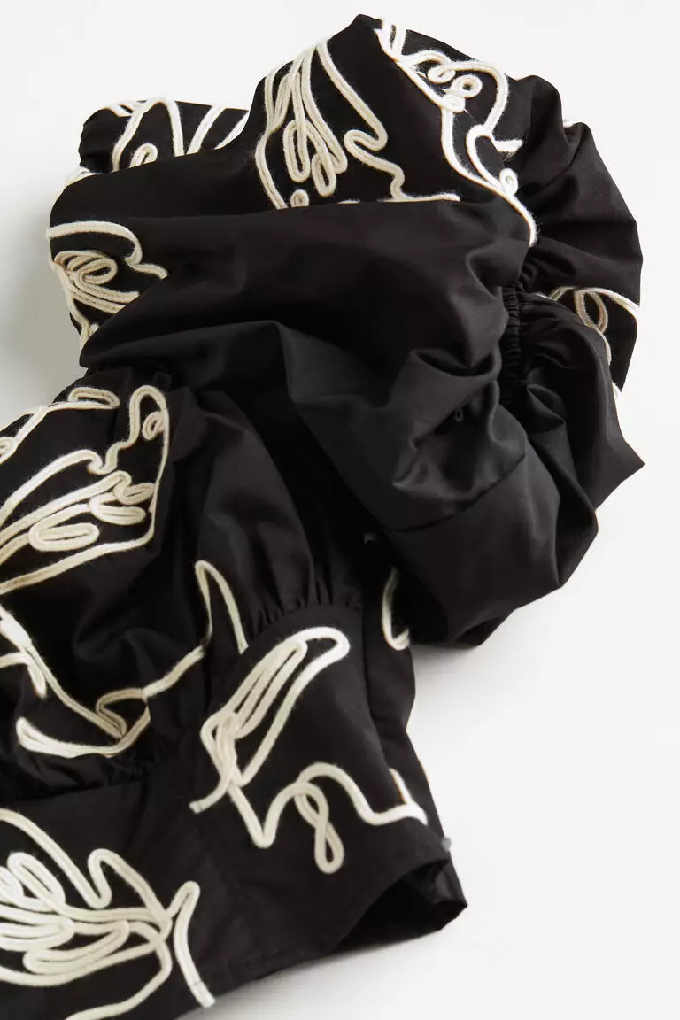 Embroidered off-the-shoulder top