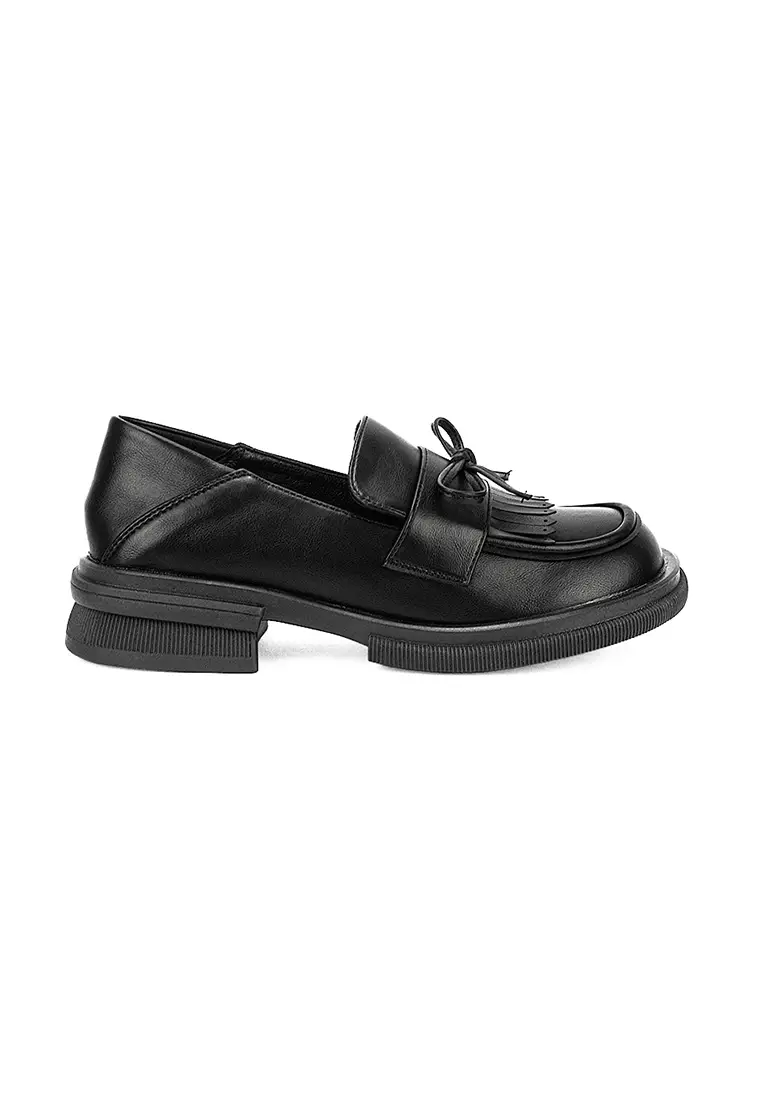 Women's Korean Flats Shoes LW 25284 Black C36