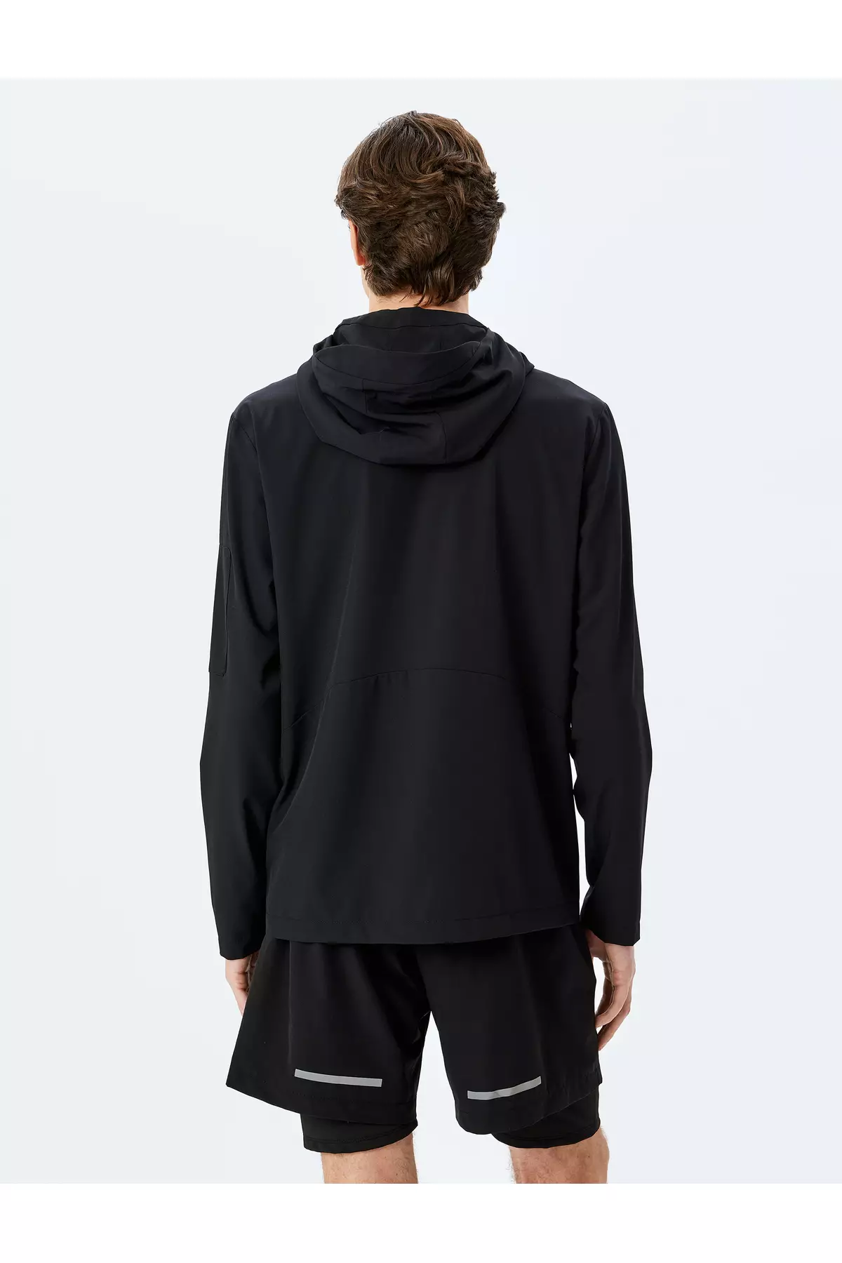 Zippered Parachute Fabric Hooded Sports Jacket