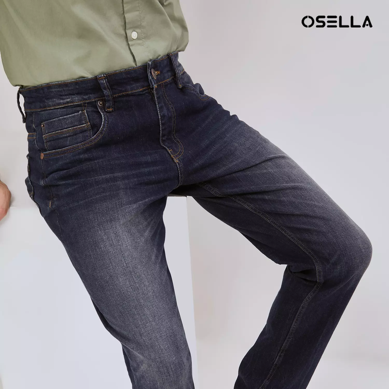 [NEW] Osella Jordy Slim Fit Denim Jeans In Dark Blue Wash 208O4010A3  | Celana Jeans Pria