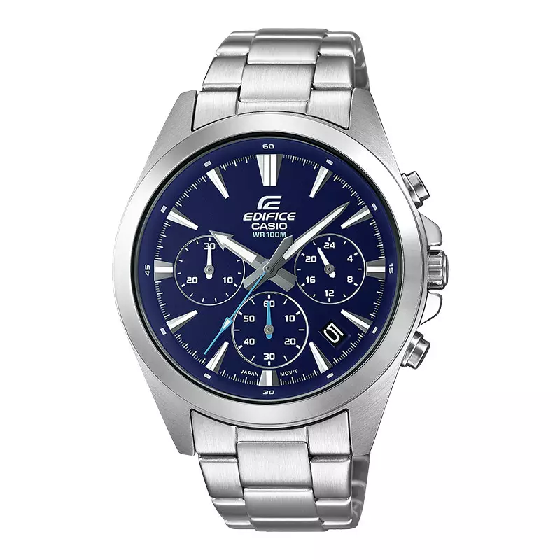 Jam Tangan Pria Casio Edifice EFV-630D-2AVUDF Chronograph Blue Dial Stainless Steel Band