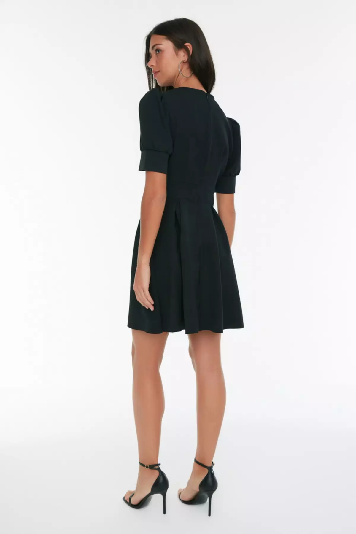 Black Breasted Collar Dress
