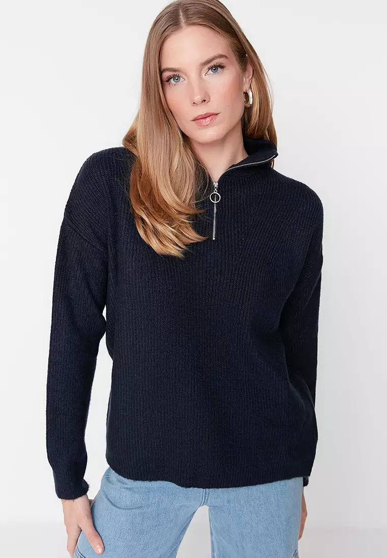 Zip-up Knitwear Sweater