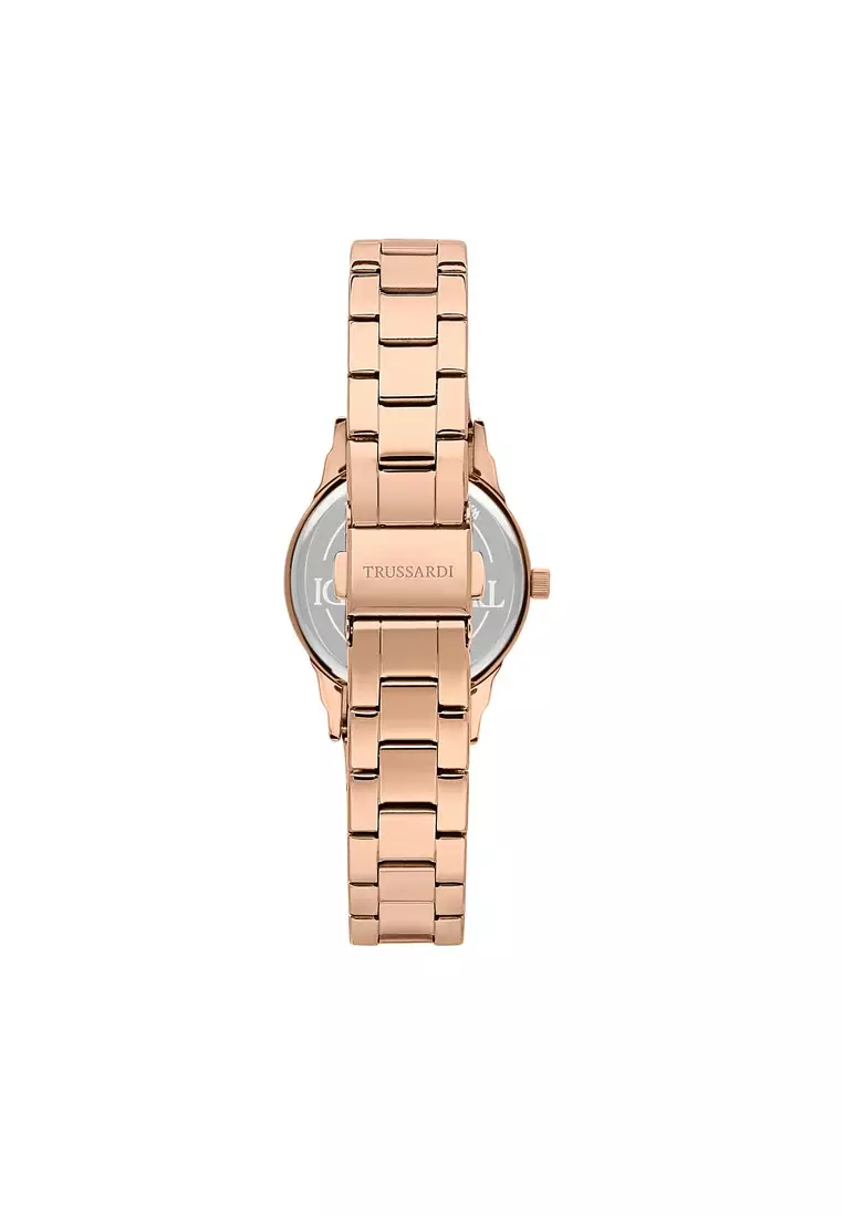 【2 Years Warranty】Trussardi T-Bent 32mm White Silver Dial Ladies Quartz Watch R2453141506