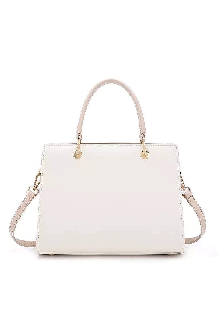 Women's Top Handle Bag / Sling Bag / Crossbody Bag - White