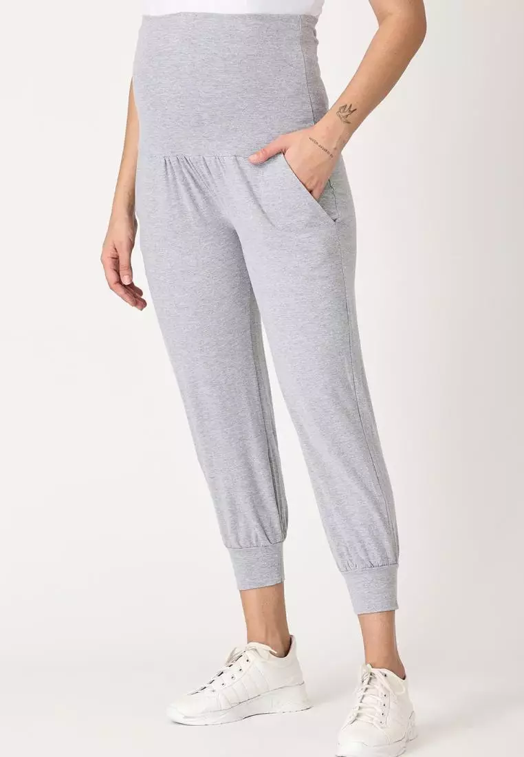 Comfy Maternity Joggers Light Grey