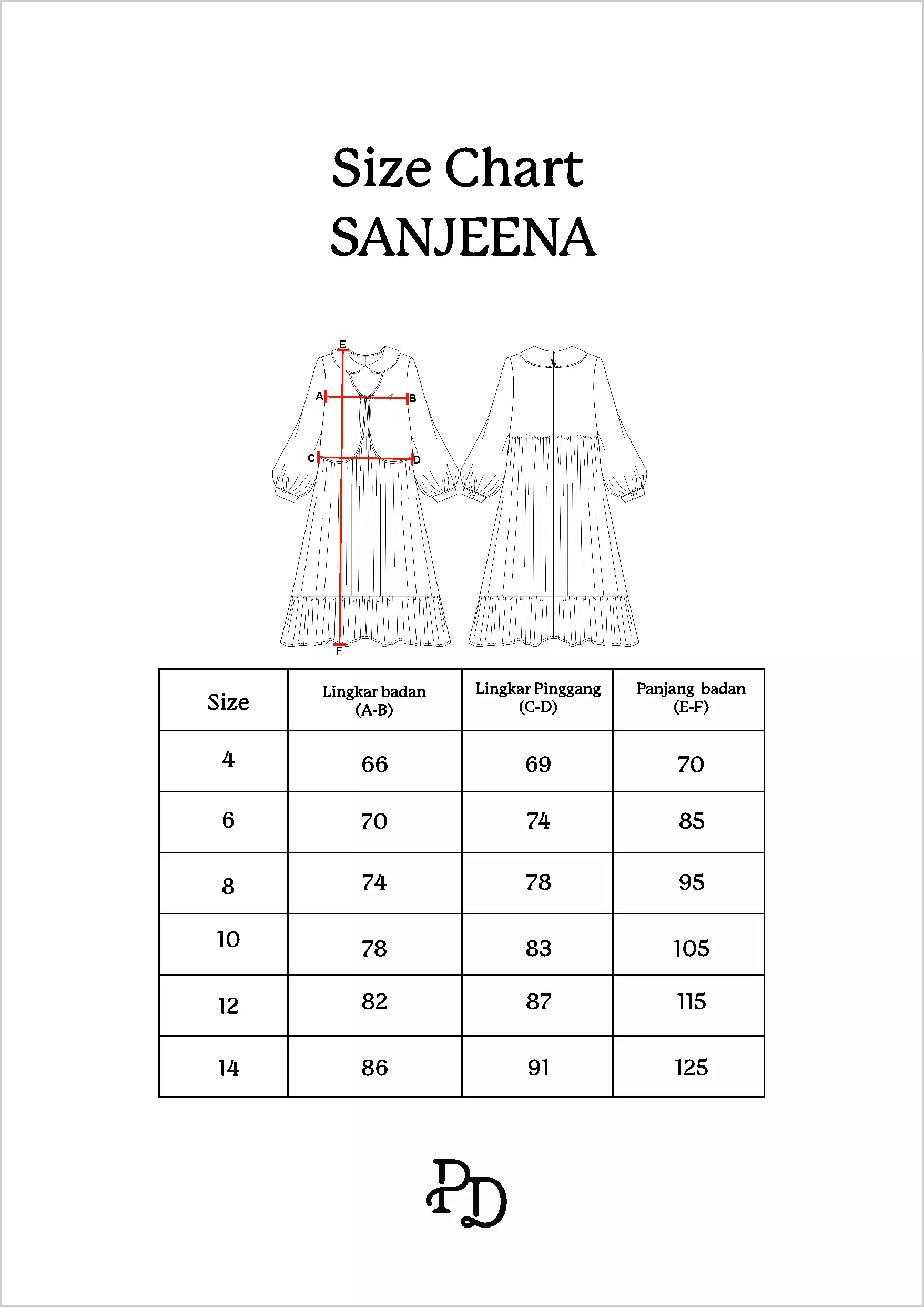 Pito Dito Girl Sanjeena Gamis Dress Anak Coklat Muda - Size 14