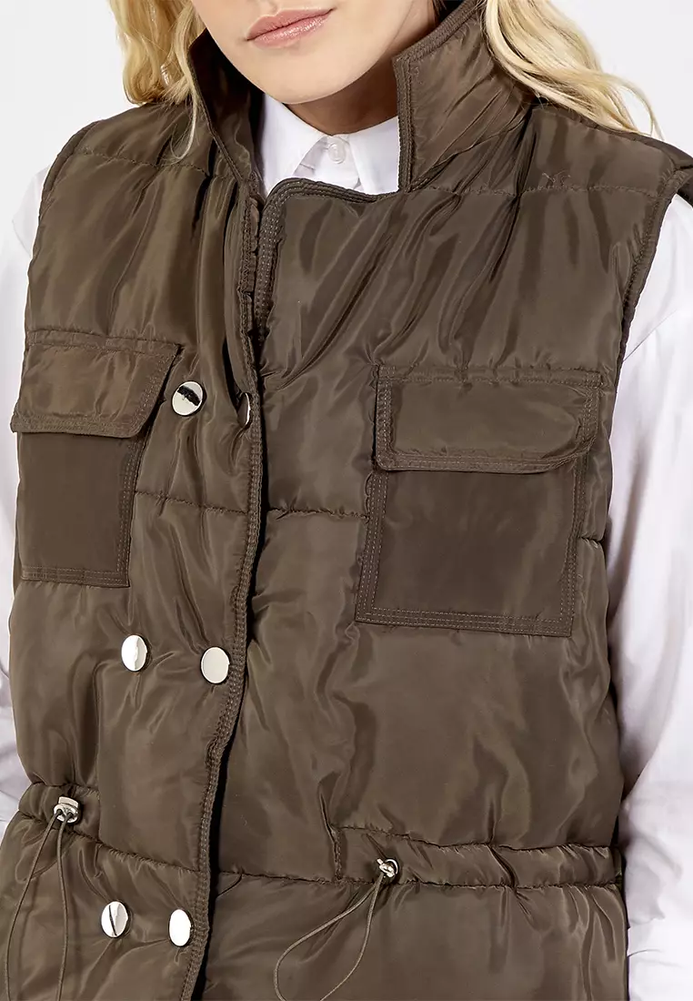 Buy Pink Vanilla Pink Vanilla Khaki Quilted String Waist Double Pocket ...